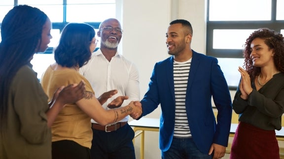 group of people talking